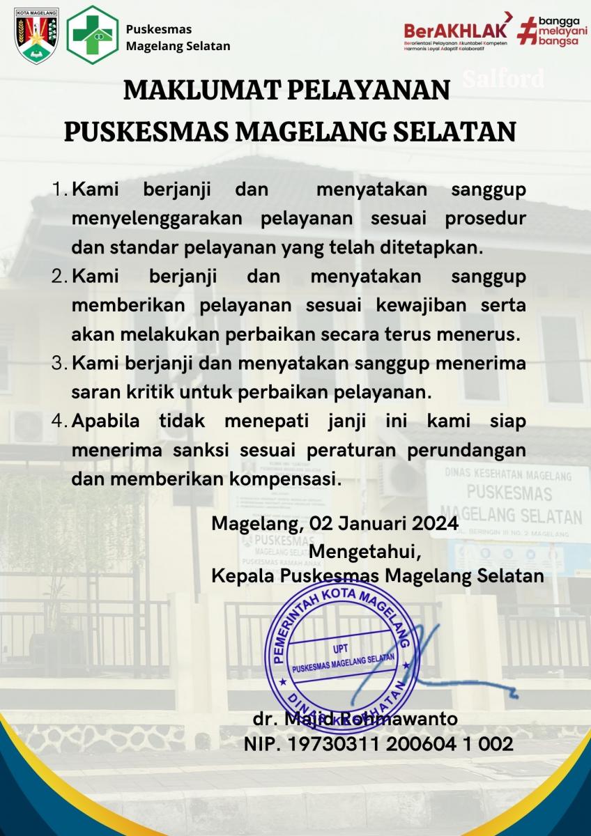 Maklumat Puskesmas Magelang Selatan